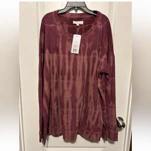 Belk New Directions Women's Burgundy Tie-Dye Sweatshirt - Size XL NWT